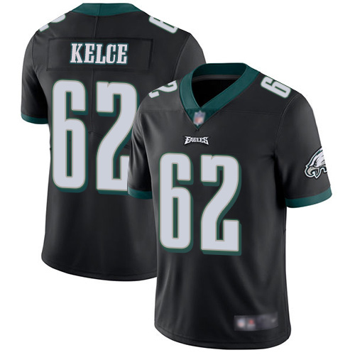 Men Philadelphia Eagles #62 Jason Kelce Black Alternate Vapor Untouchable NFL Jersey Limited Player Football